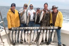 Kenosha Wisconsin Charter Fishing Photo Album We hope you enjoy our Charter Fishing Photo Album and we invite you to return often to see the new images that we add throughout the season! Even better - contact us and let's go fishing! CLICK on any image below to enlarge the photo! 47 Salmon and Trout in two days in Rough Water no Problem the Vking Yachts in the Albatross Fleet June 6th and 7th 2009 47 fish out of the Port of Kenosha WI Rough weather...NO problem for the Charter Boats in the Albatross Fleet! These guys in the photo above caught 47 Salmon and Trout in 2 days June 6th and June 7th 2009. In 3 to 4ft seas Aboard the 40ft Viking " LuAnn Kay" out of the Port of Kenosha