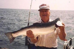 Here's Dad with a nice Rainbow Trout caught while charter fishing near Kenosha Wisconsin.